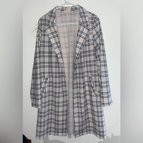 Melloday… Plaid Long Blazer , size S - Picture 2 of 6